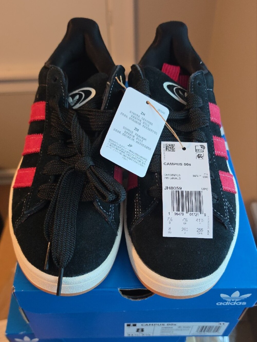 adidas Campus 00s Originals Core Black Victory Red Men 8 Women 9 - Picture 2 of 7